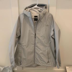 Light Gray The North Face Rain Jacket